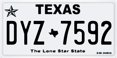 TX license plate DYZ7592