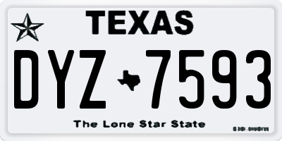 TX license plate DYZ7593