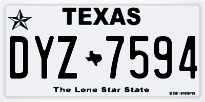 TX license plate DYZ7594