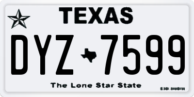 TX license plate DYZ7599
