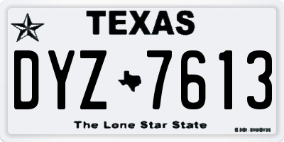 TX license plate DYZ7613