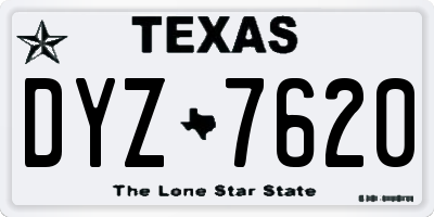 TX license plate DYZ7620
