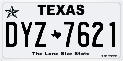 TX license plate DYZ7621