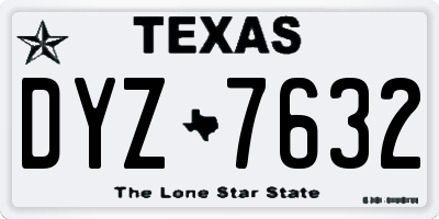 TX license plate DYZ7632