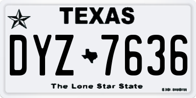 TX license plate DYZ7636