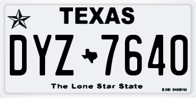 TX license plate DYZ7640