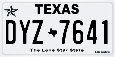 TX license plate DYZ7641