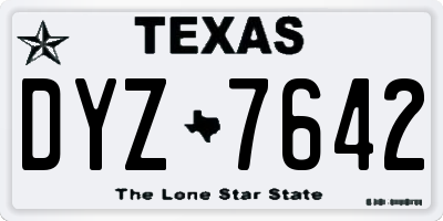 TX license plate DYZ7642