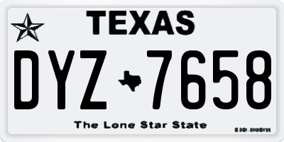TX license plate DYZ7658
