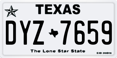 TX license plate DYZ7659
