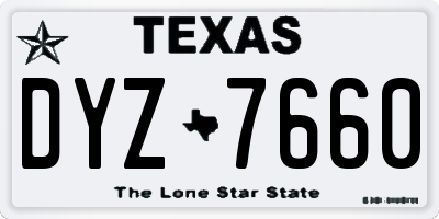 TX license plate DYZ7660
