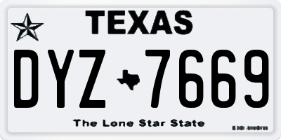 TX license plate DYZ7669