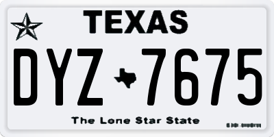 TX license plate DYZ7675
