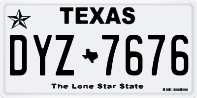 TX license plate DYZ7676