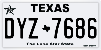 TX license plate DYZ7686