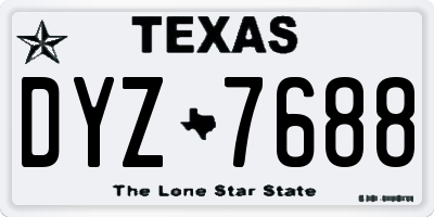 TX license plate DYZ7688