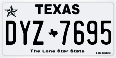 TX license plate DYZ7695