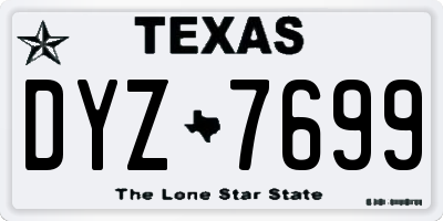 TX license plate DYZ7699