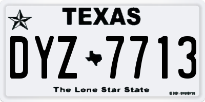 TX license plate DYZ7713