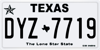 TX license plate DYZ7719
