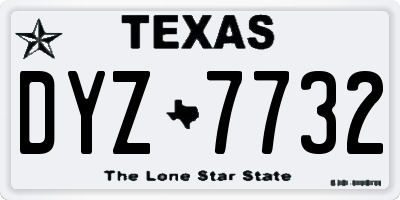 TX license plate DYZ7732