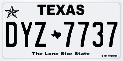 TX license plate DYZ7737