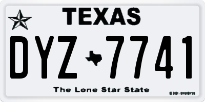 TX license plate DYZ7741