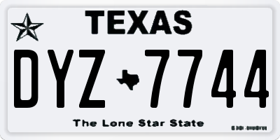 TX license plate DYZ7744