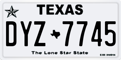 TX license plate DYZ7745