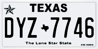 TX license plate DYZ7746