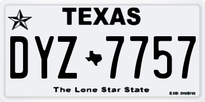 TX license plate DYZ7757