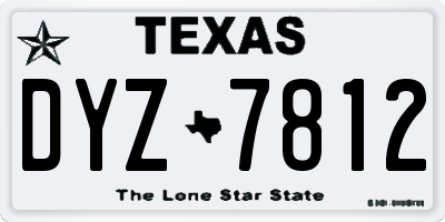TX license plate DYZ7812