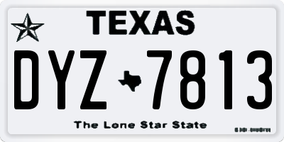 TX license plate DYZ7813