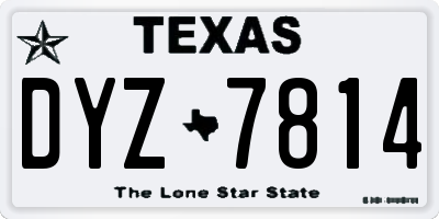 TX license plate DYZ7814