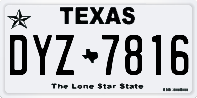 TX license plate DYZ7816