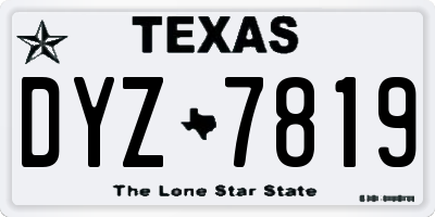 TX license plate DYZ7819