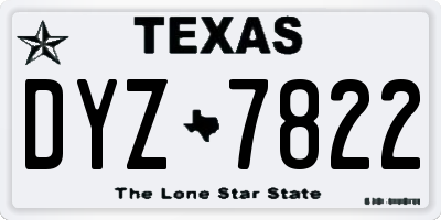 TX license plate DYZ7822
