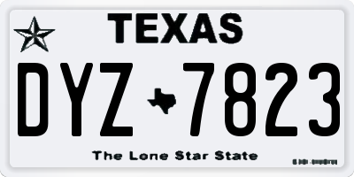 TX license plate DYZ7823