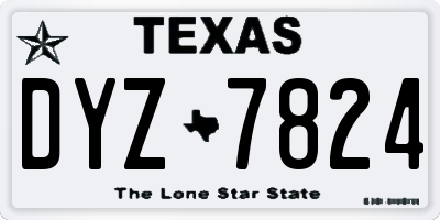 TX license plate DYZ7824