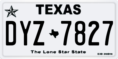 TX license plate DYZ7827