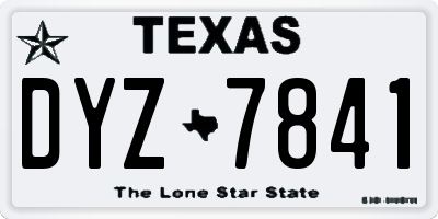 TX license plate DYZ7841