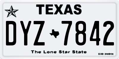 TX license plate DYZ7842