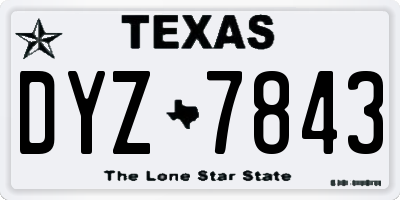 TX license plate DYZ7843