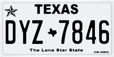 TX license plate DYZ7846