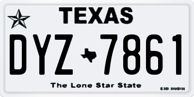 TX license plate DYZ7861