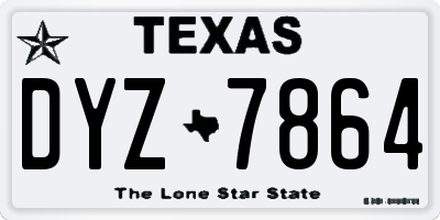 TX license plate DYZ7864