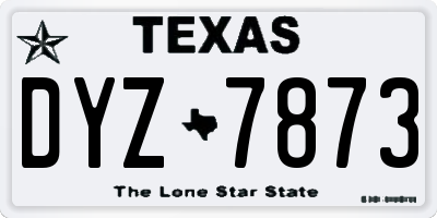 TX license plate DYZ7873