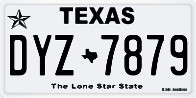 TX license plate DYZ7879
