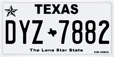 TX license plate DYZ7882