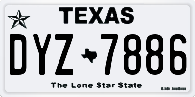 TX license plate DYZ7886